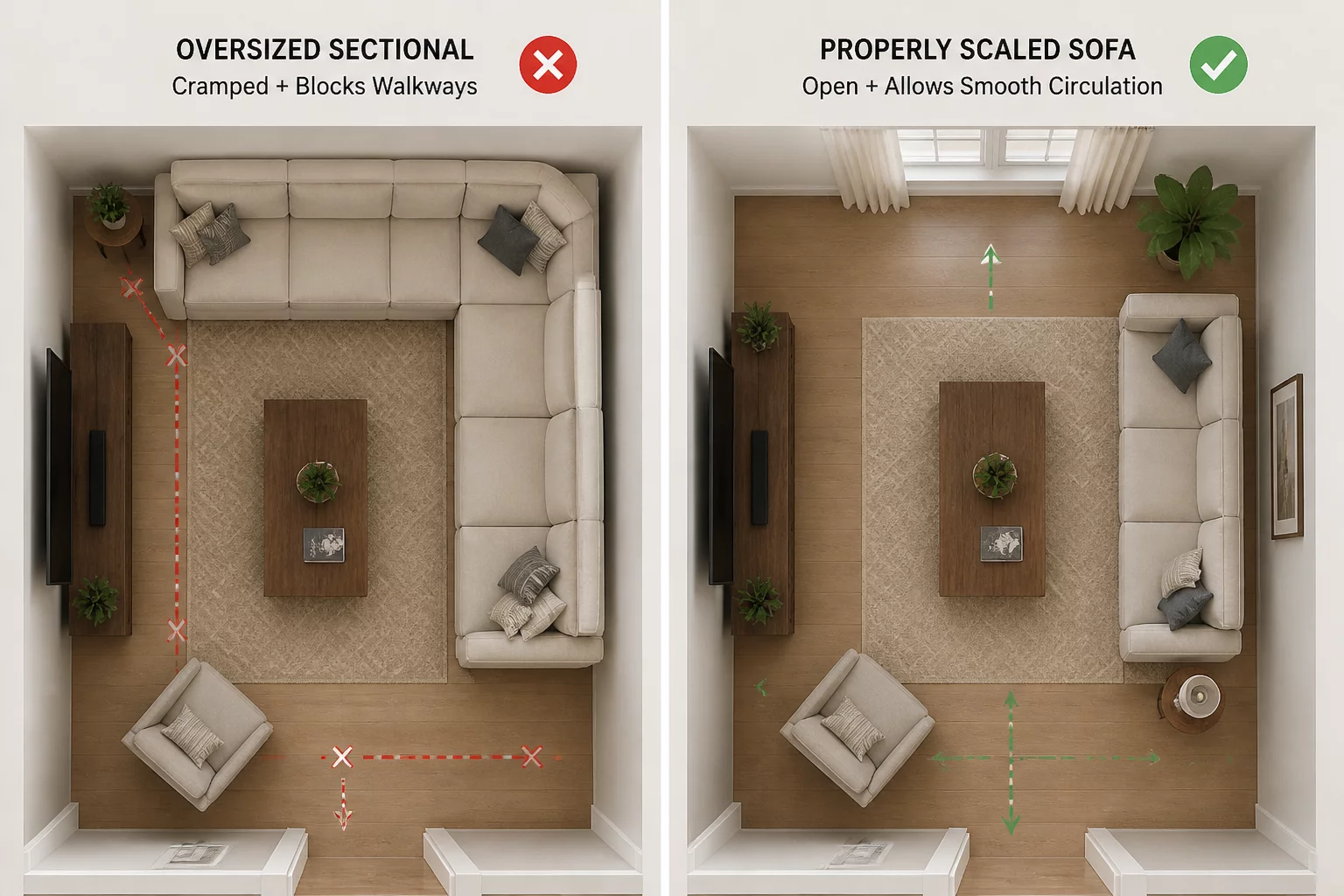 The Larger Sofa Made the Room Work Worse